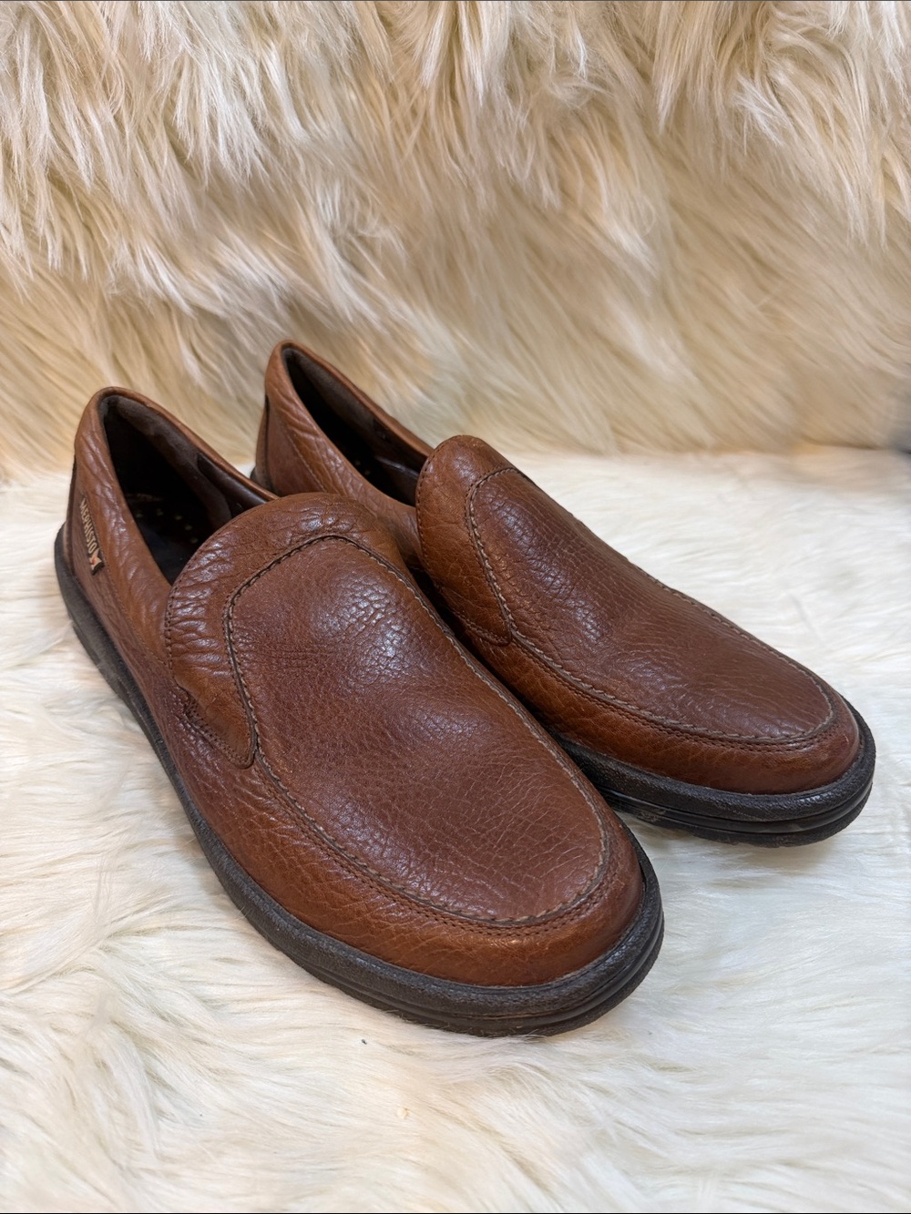 Mephisto Men's Brown Leather Slip-On Loafers Shoes - Size 10